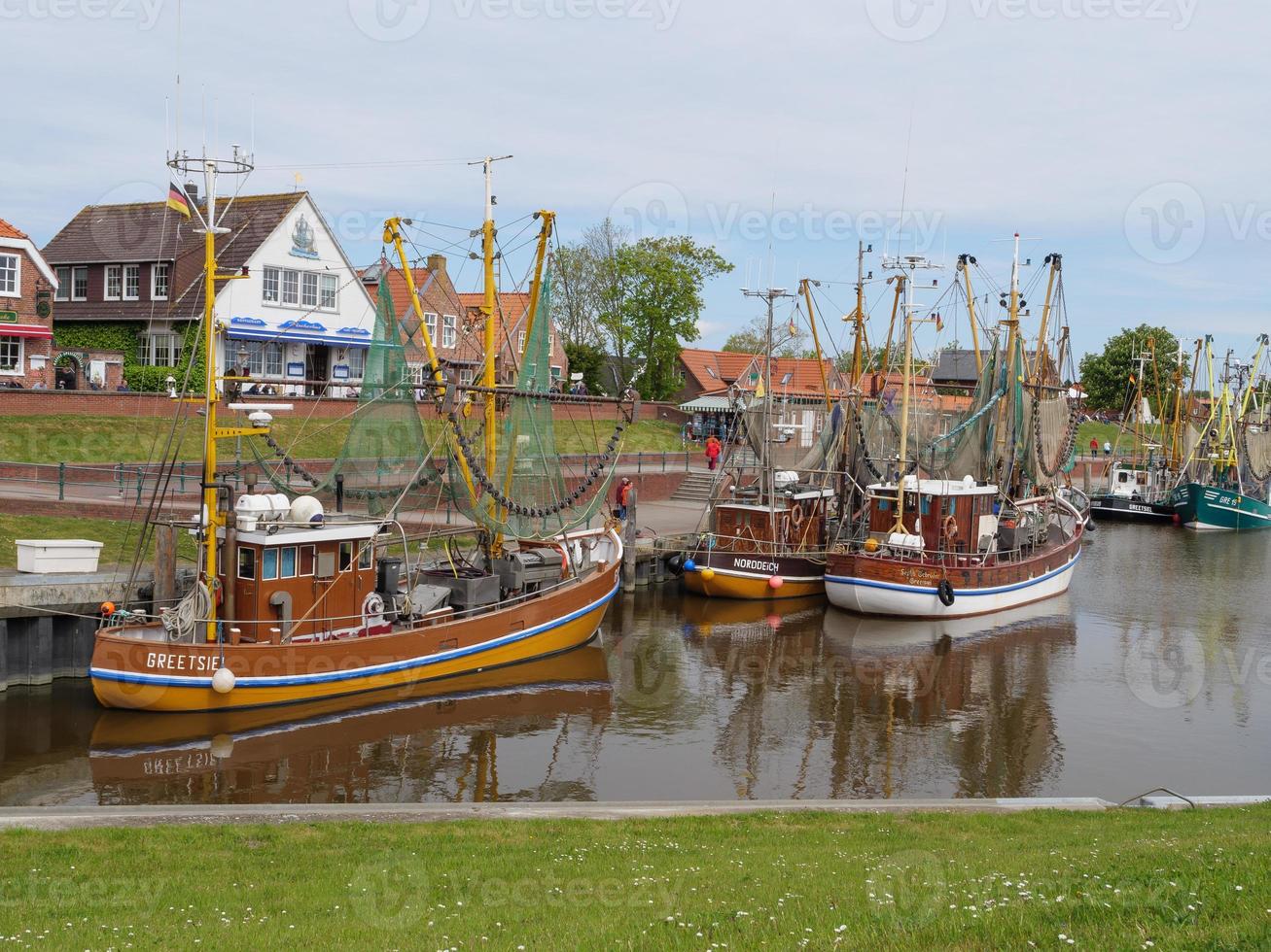 the harbor of Greetsiel in germany photo