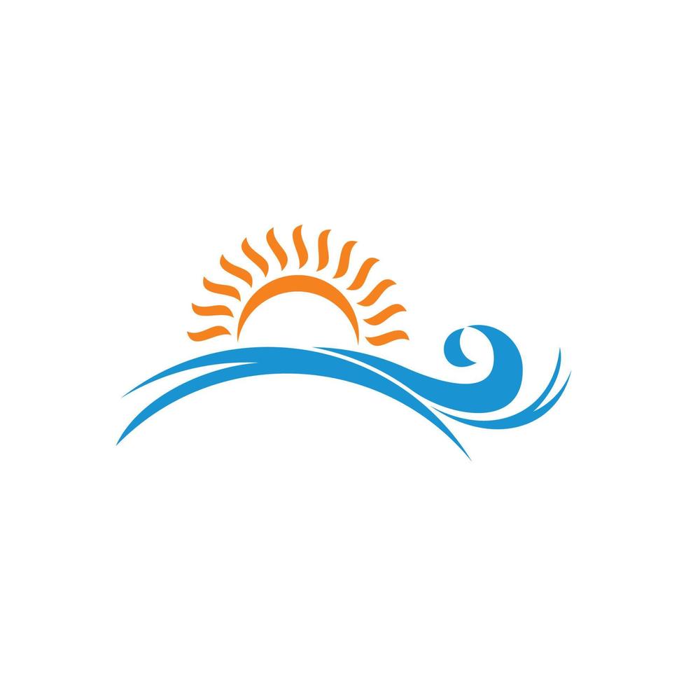 colorful sun waves horizon symbol vector
