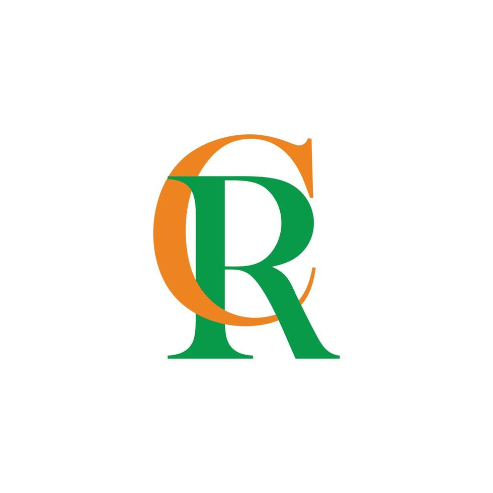 letter cr linked colorful design symbol vector