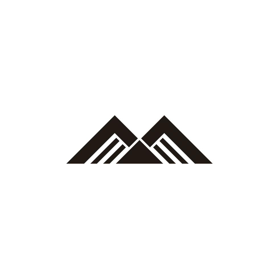 letter m triangle mountain flat geometric silhouette logo vector