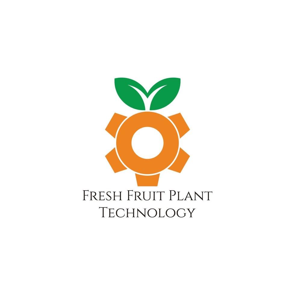 frutas plantas agricultura tecnología símbolo logo vector