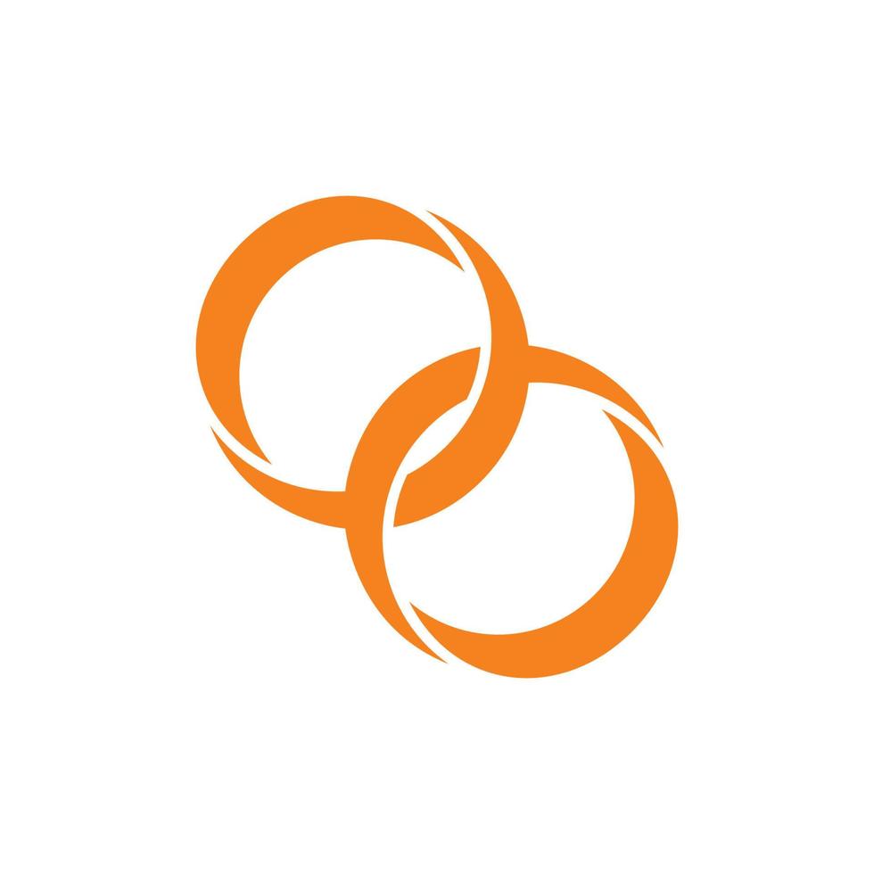 linked circle 3d ring flat symbol logo vector