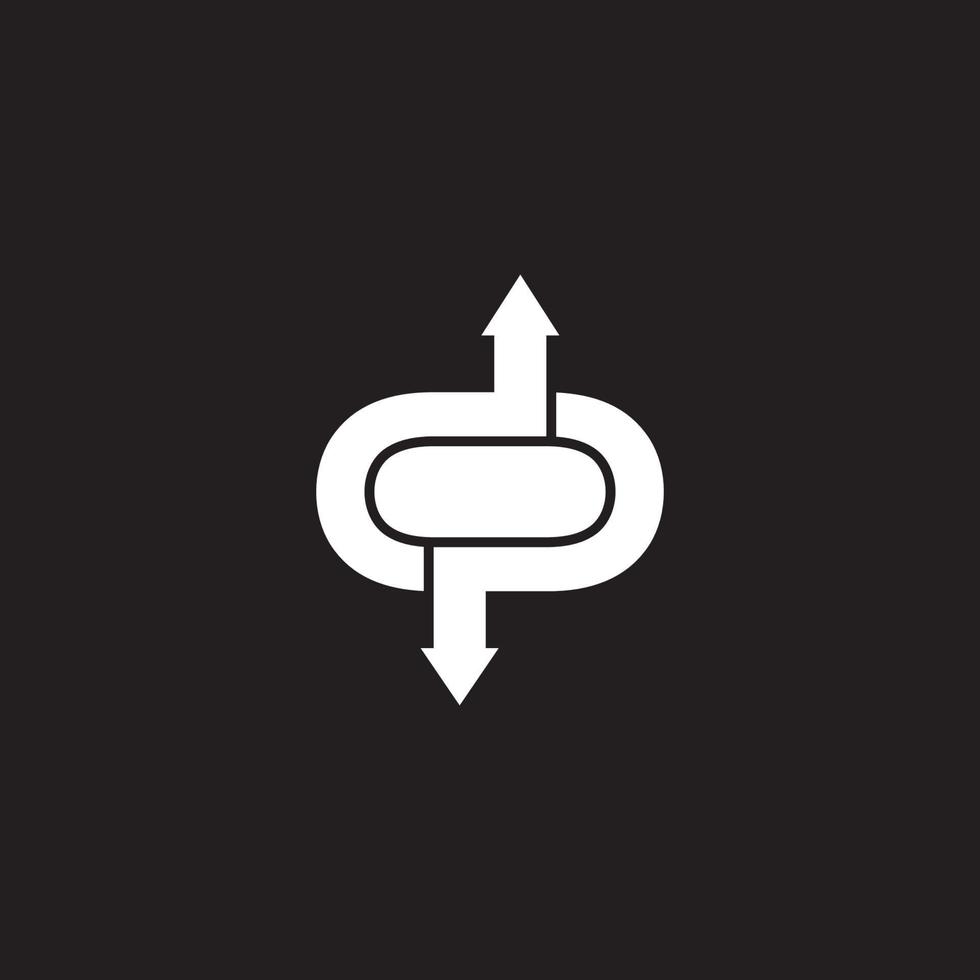 letter dp circle path arrow logo vector