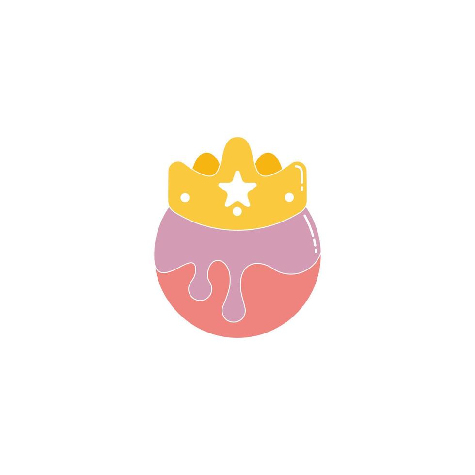 rey de helado colorido diseño símbolo logo vector