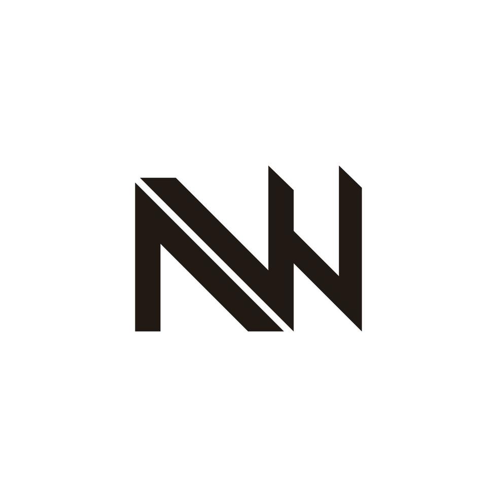 letters nw stripes geometric line logo vector