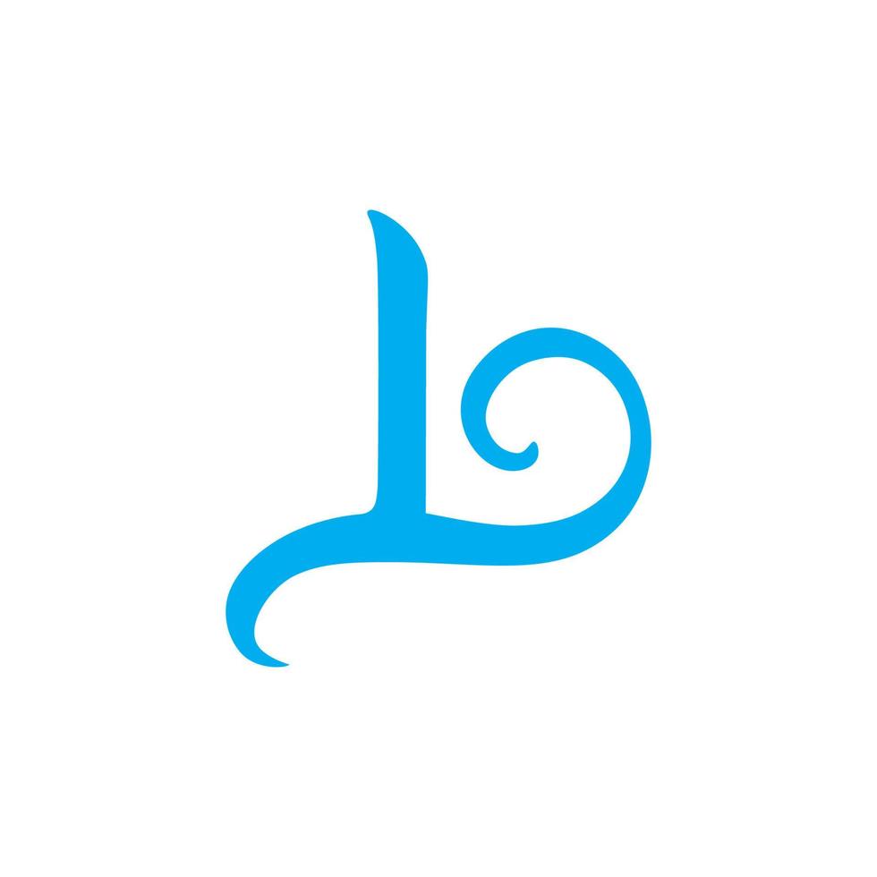 letter b loop wavy shape logo vector