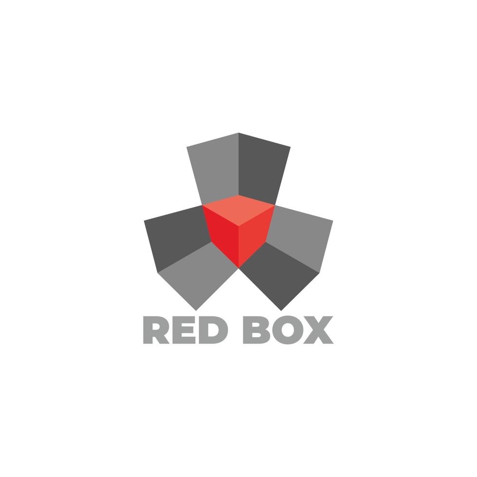 3d gradient red box symbol logo vector