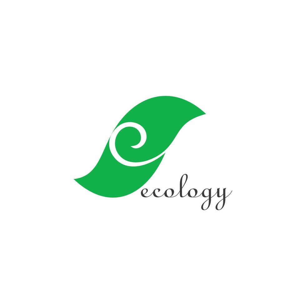 letter e ecology green leaf natural symbol logo vector