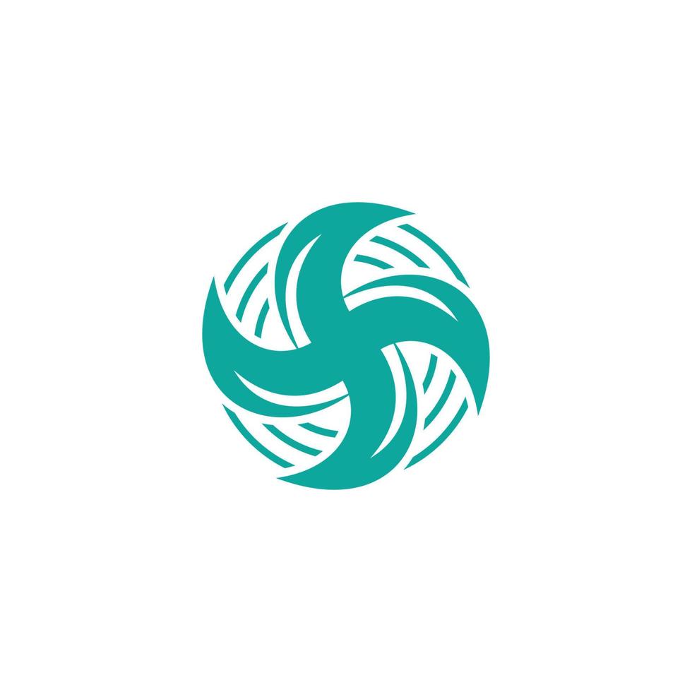 circle swirl fan turbine motion geometric design symbol logo vector