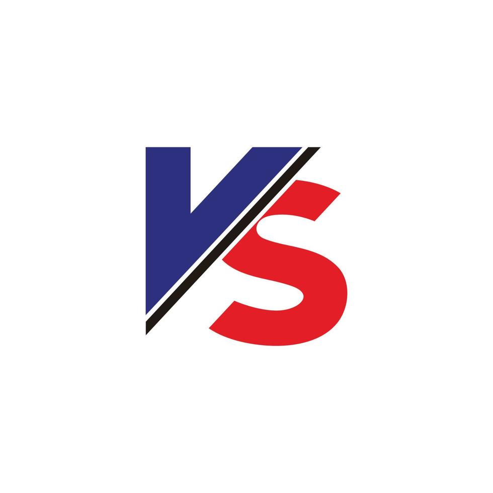 letter vs abstract slice motion design logo vector