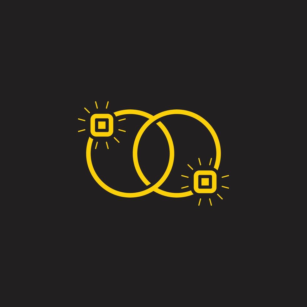 golden rings linked connect design logo vector