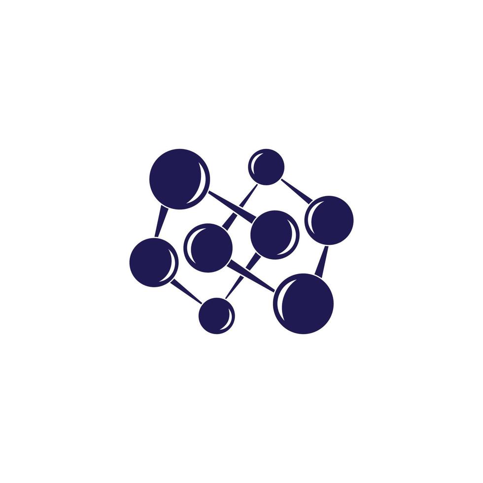 chain dots points flat geometric simple design logo vector