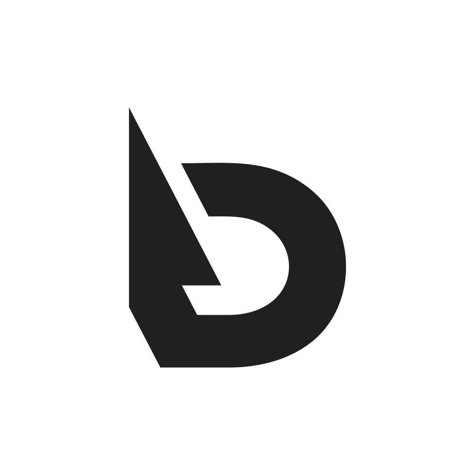 letter bd geometric arrow negative space logo vector