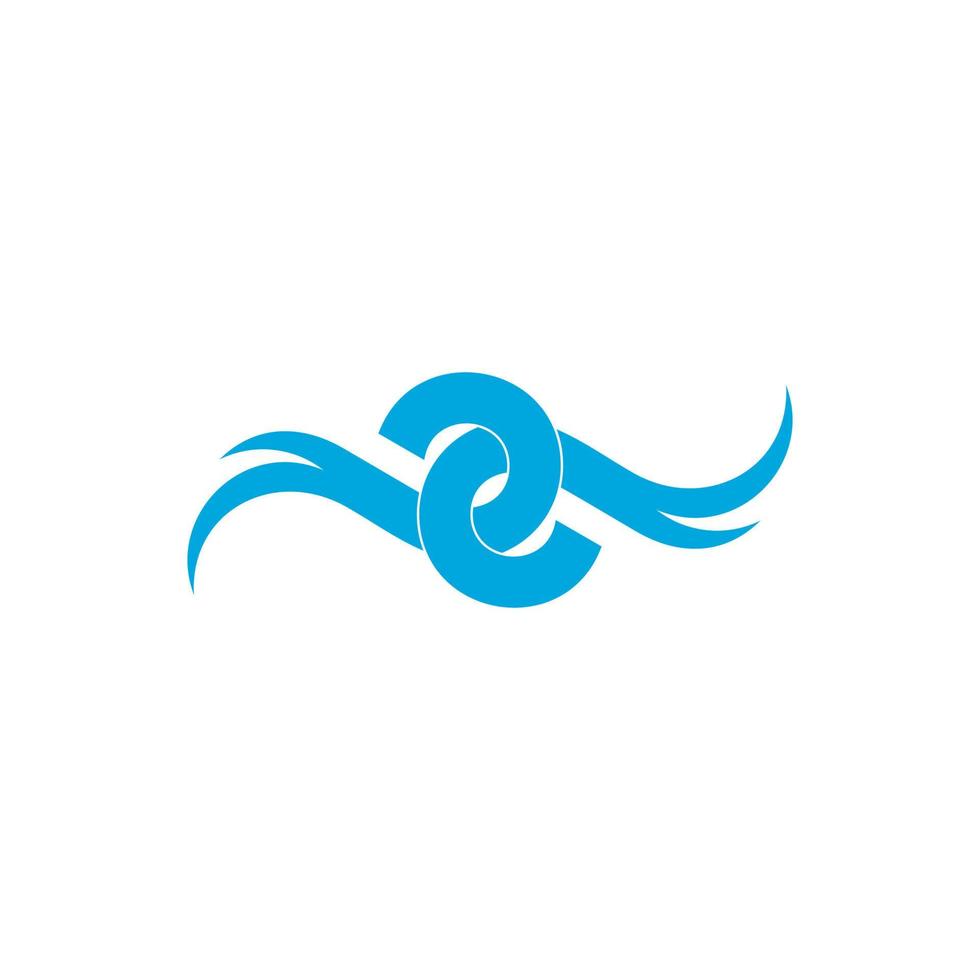linked motion waves flat curves logo vector