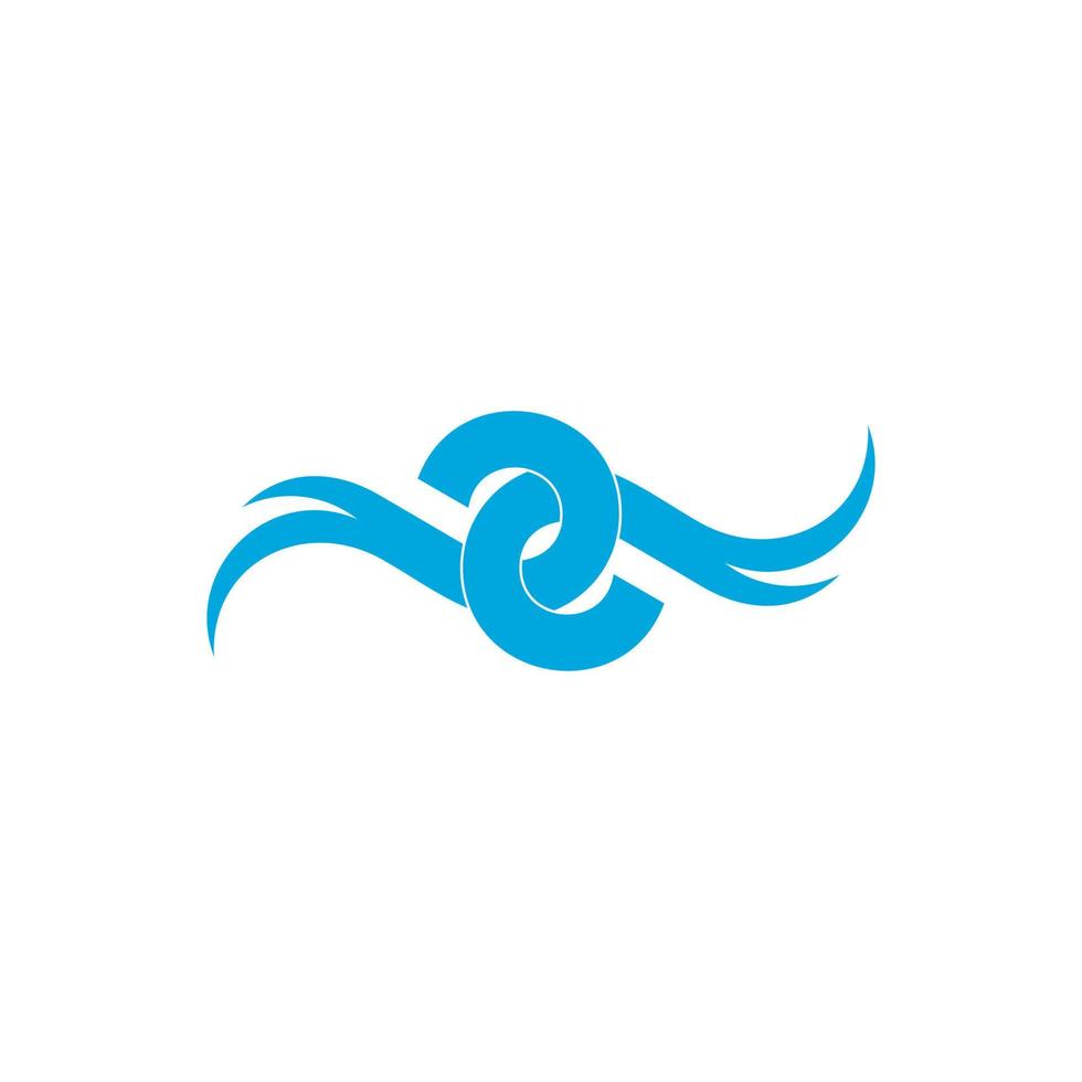 vector de logotipo de curvas planas de ondas de movimiento vinculadas