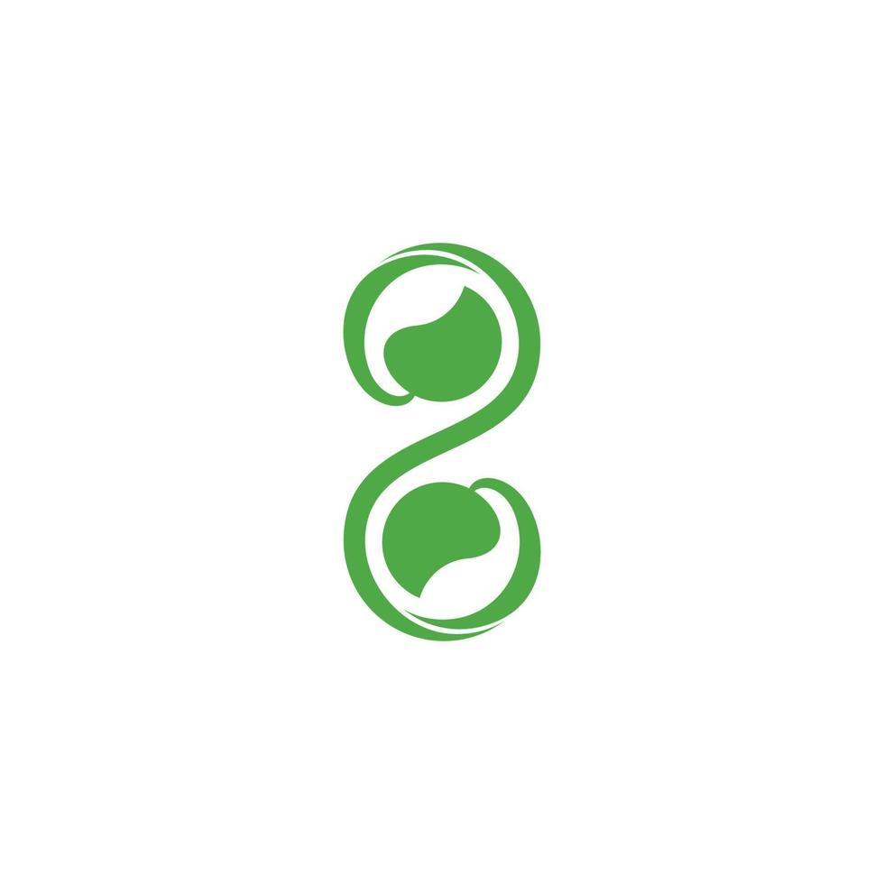 number 2 leaf swirl spiral infinity symbol logo vector