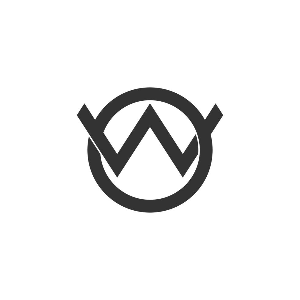 vector de logotipo de línea superpuesta vinculada de letra ow