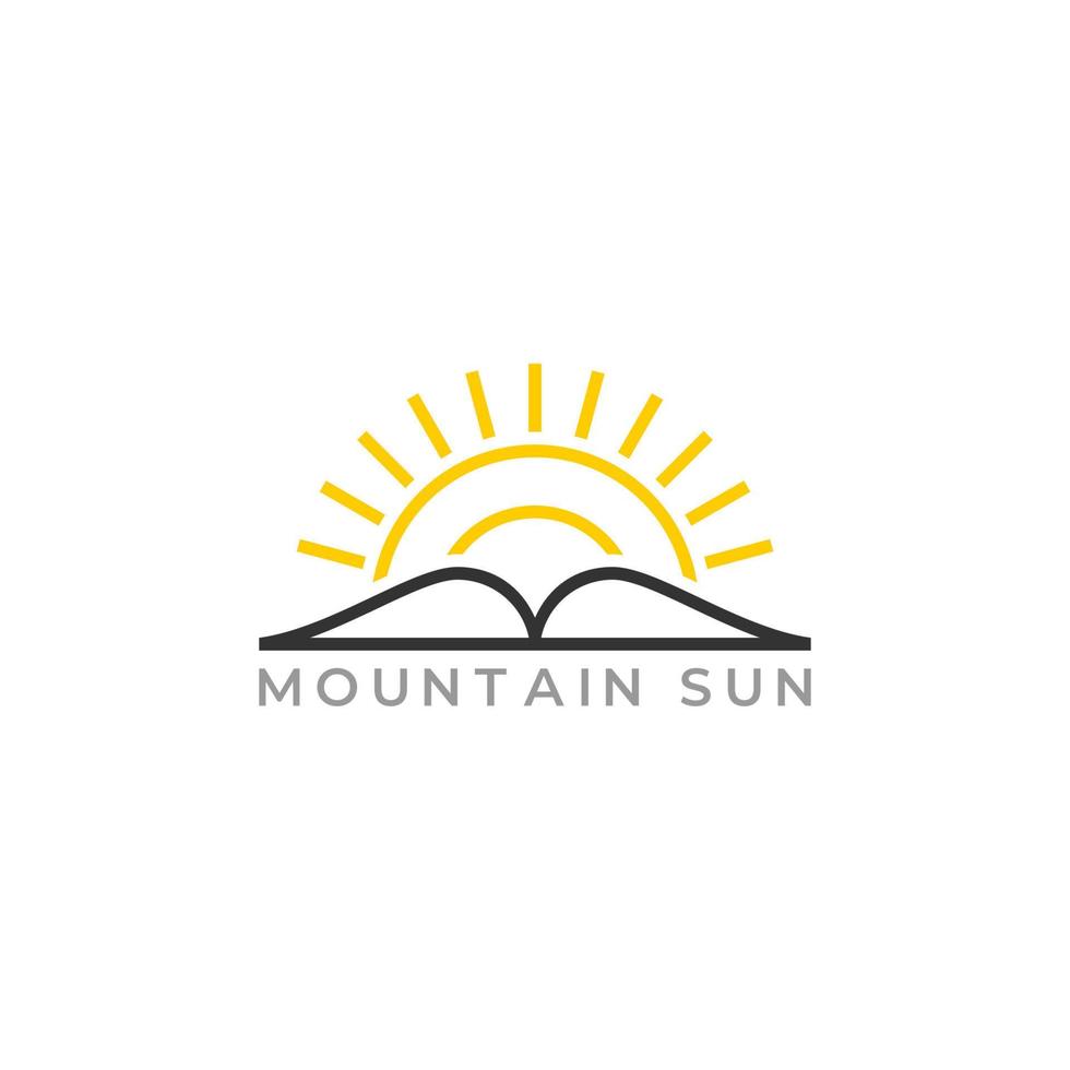 símbolo de vector de diseño geométrico de rayos de sol de montaña