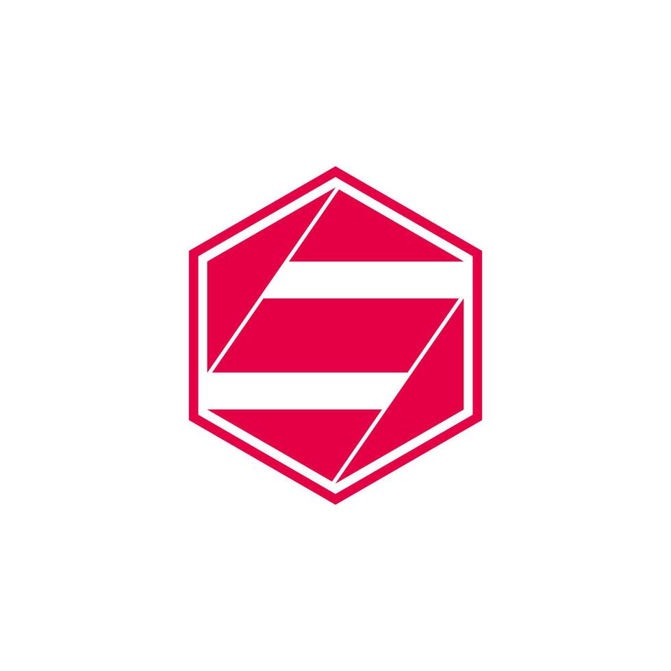 letter s hexagonal geometric 3d flat origami design logo vectors