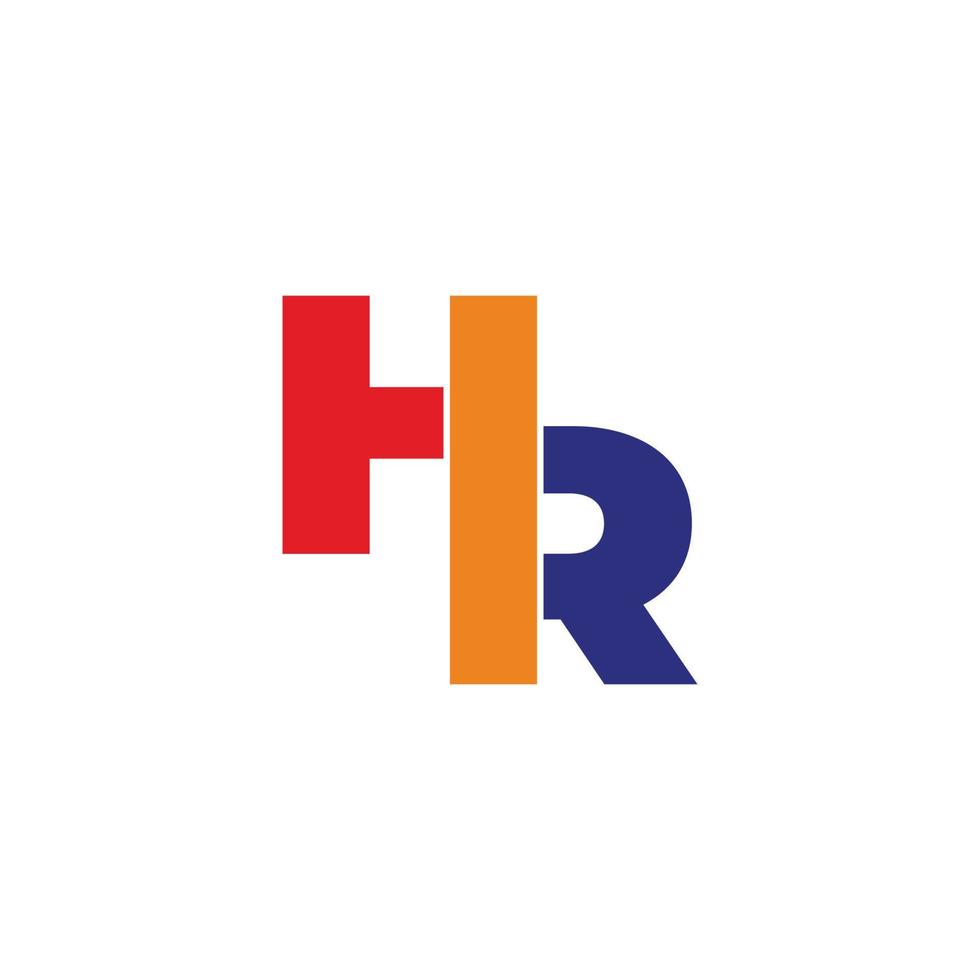 vector de logotipo colorido geométrico de corte simple de letra hr