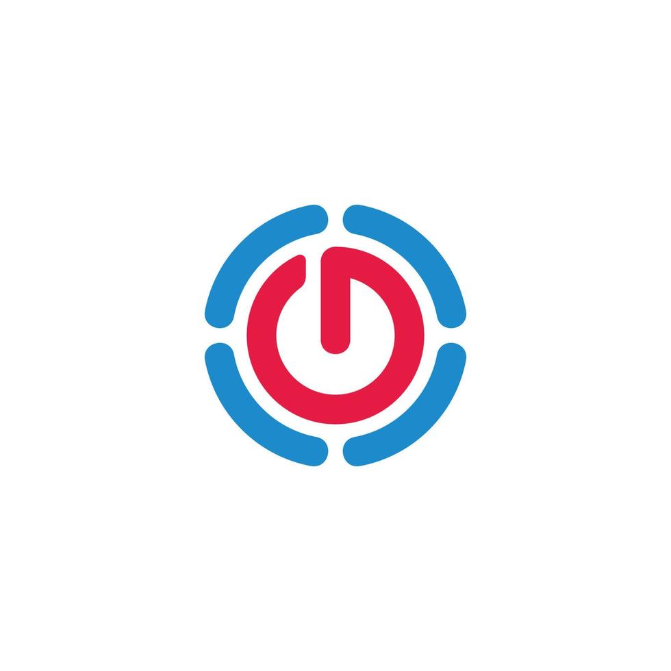 colorido botón de encendido geométrico simple vector de logotipo