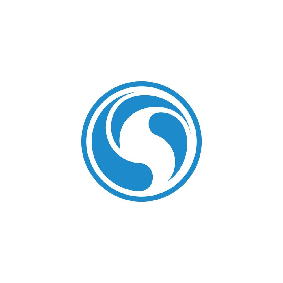 letter s circle motion water blue geometric logo vector