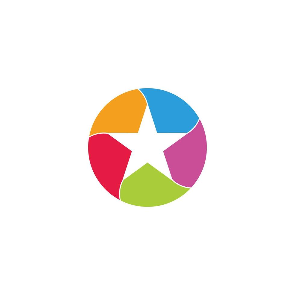 círculo movimiento estrella producto símbolo logotipo vector