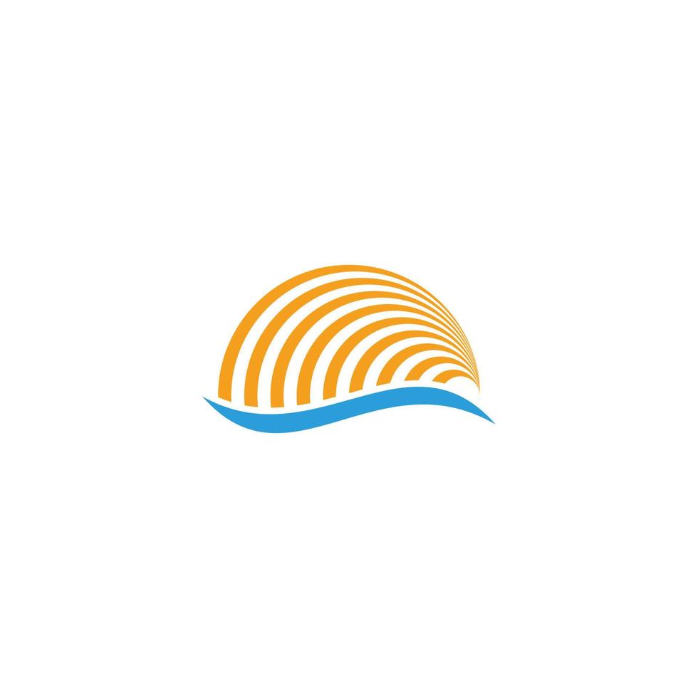 stripes signal waves sun symbol logo vector