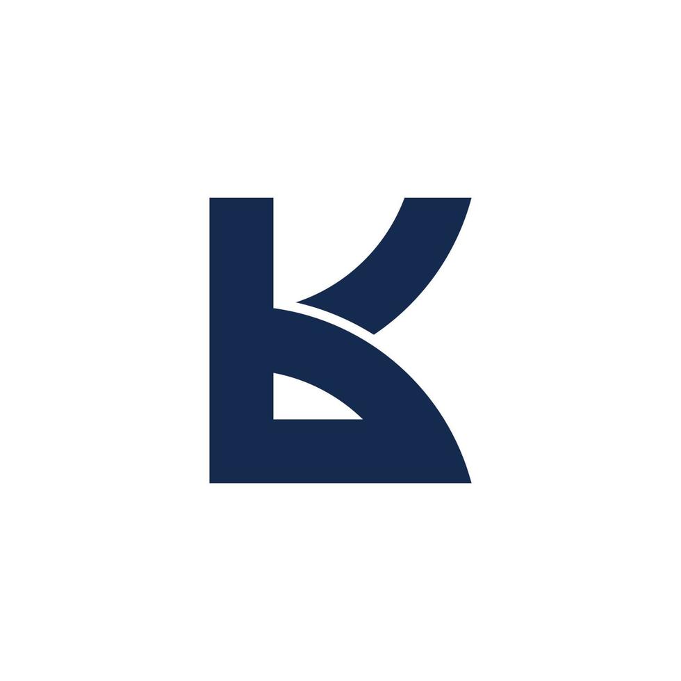 letter kb simple flat curves geometric logo vector