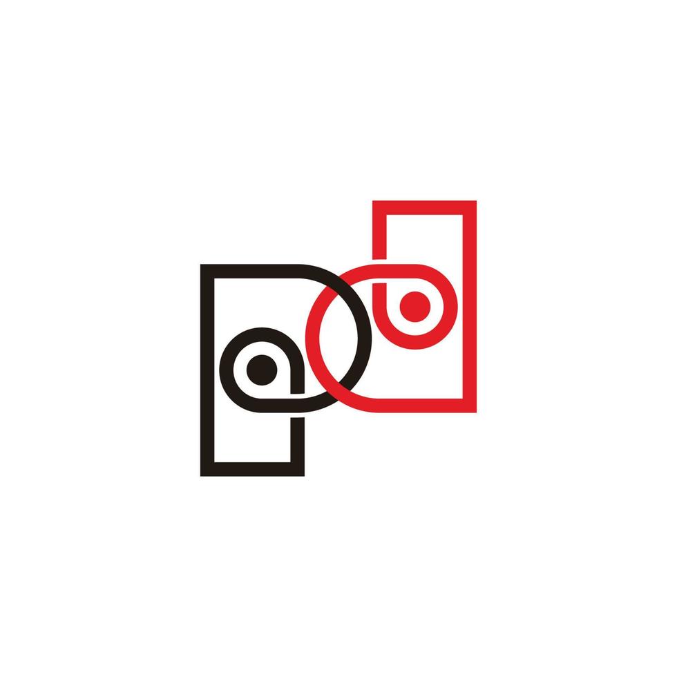letter pd linked wallet shape finance logo vector