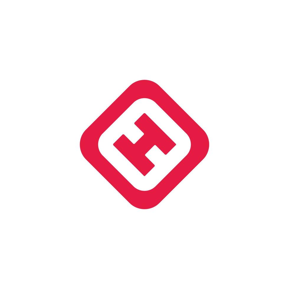 letter h square abstract geometric simple logo vector