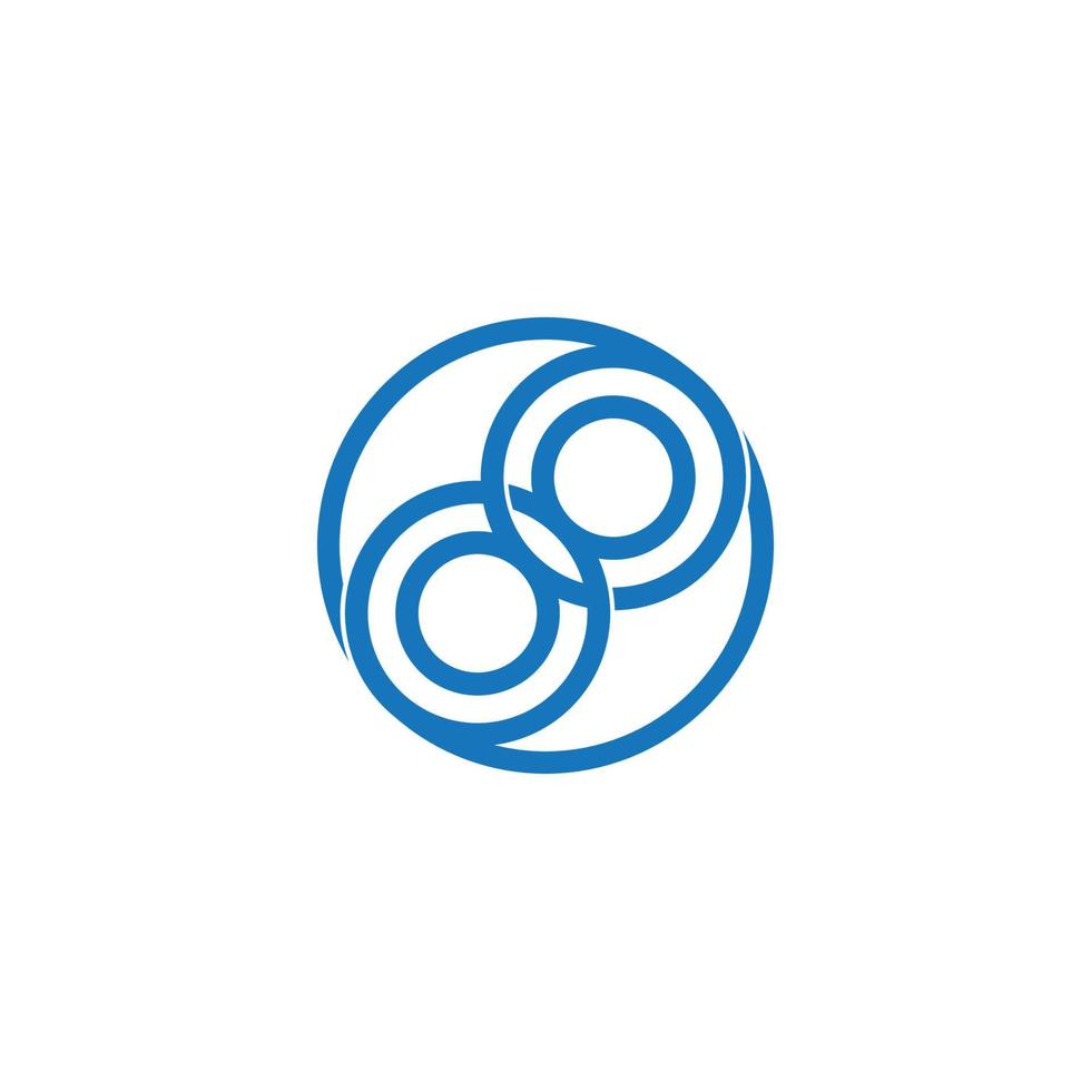 linked circles object chain overlap logo vector