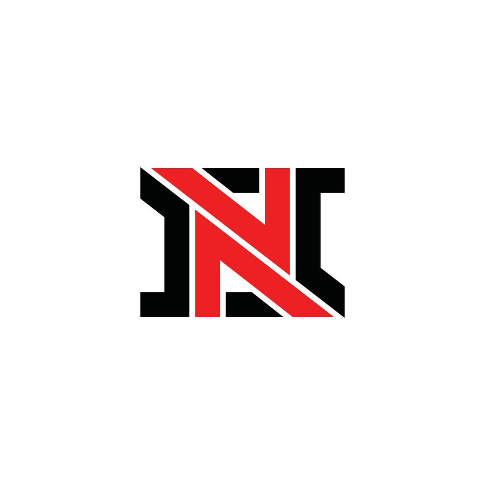 letter nj geometric line arrow design logo vector