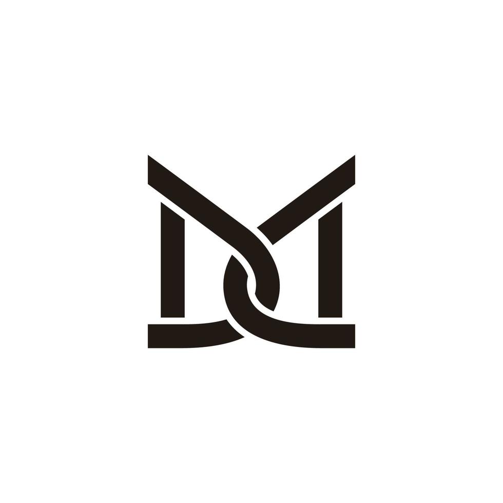 letter md simple linked geometric linear logo vector