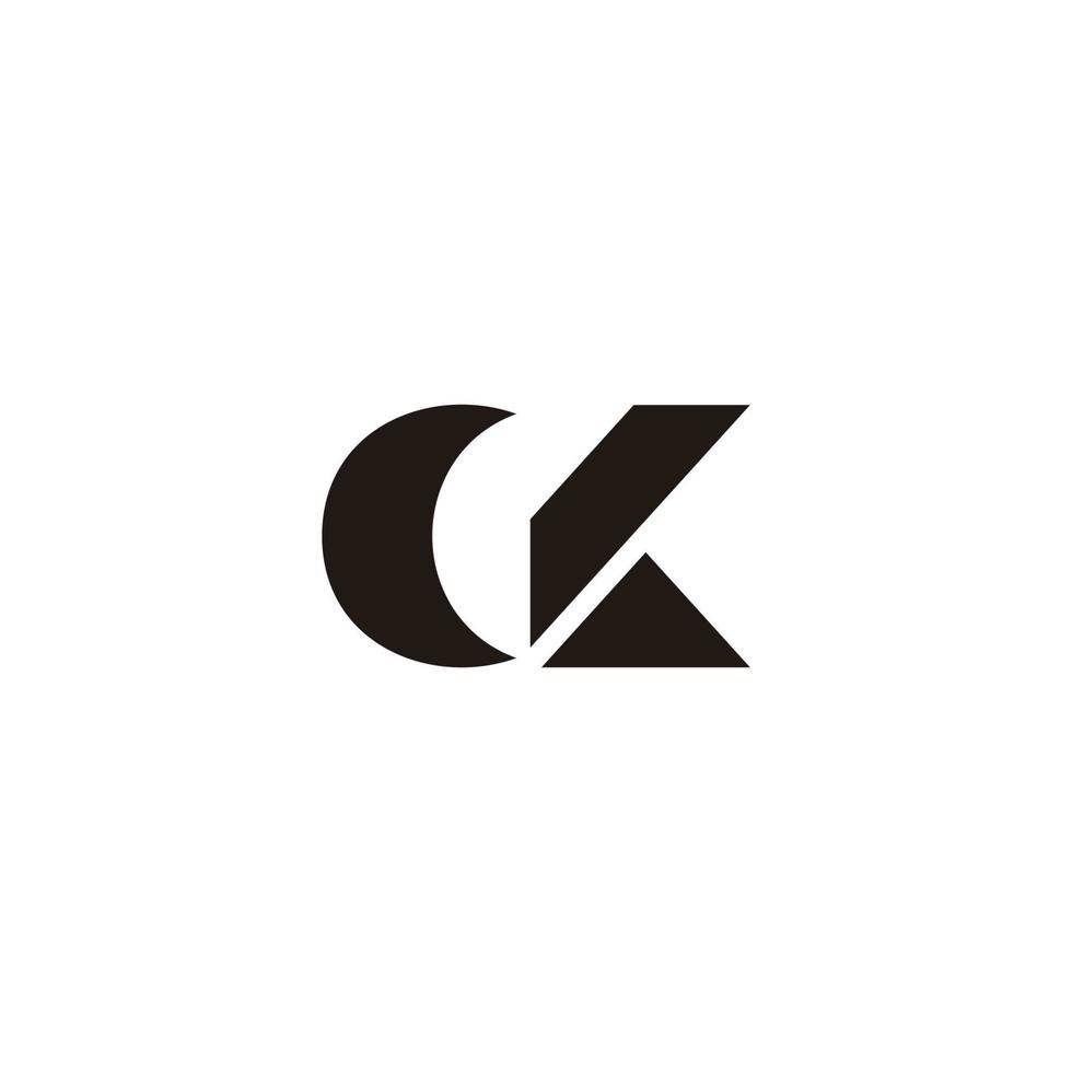 vector de logotipo de línea curva de diseño geométrico simple de letra ck