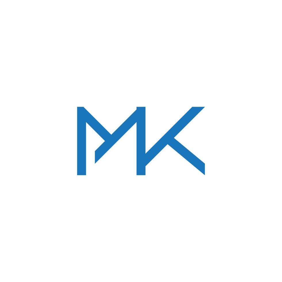 letter mk simple linked geometric line symbol logo vector