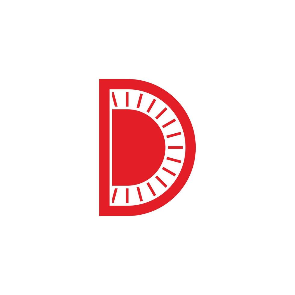 letter d simple geometric sun rays design logo vector