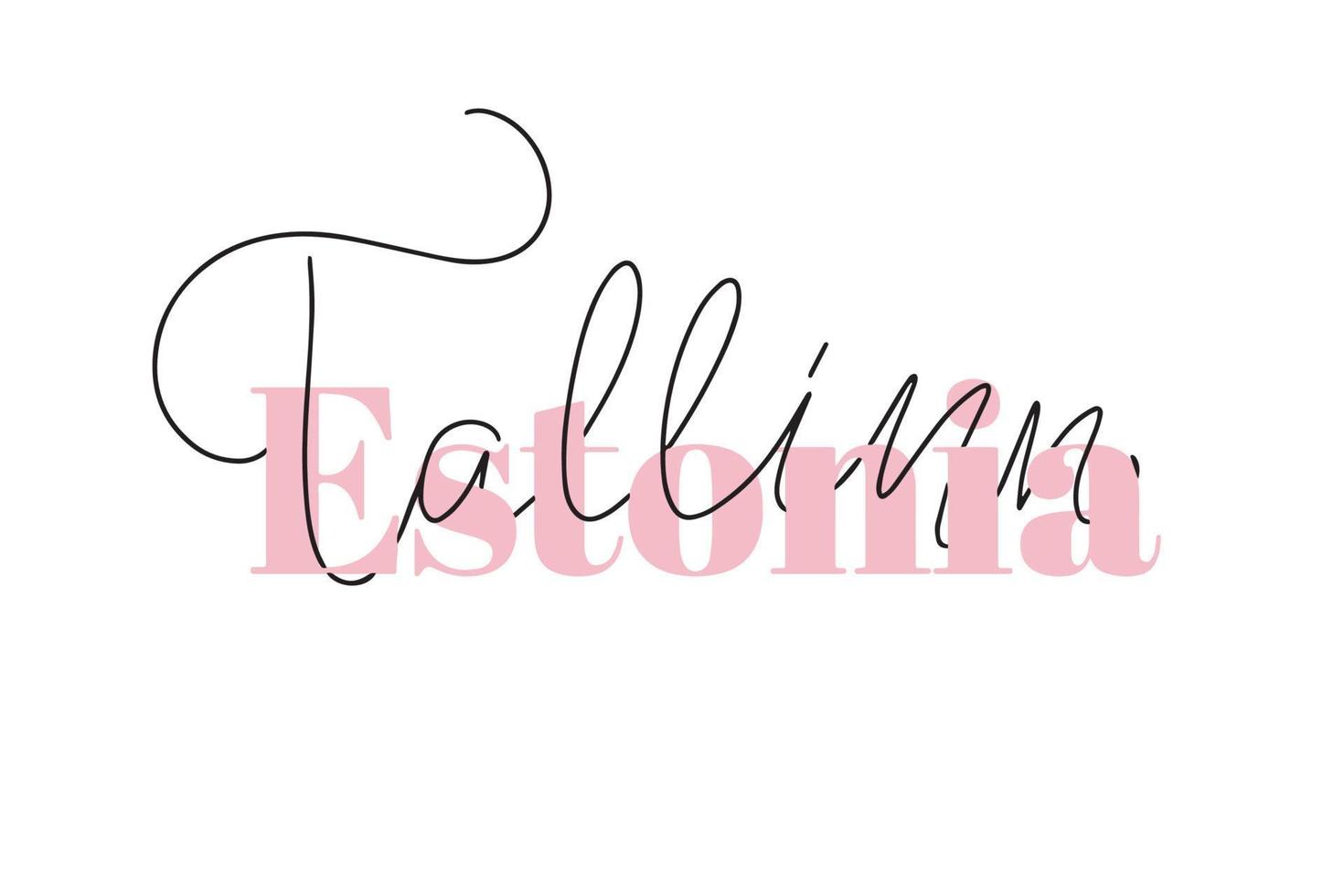 Inspirational handwritten brush lettering Estonia Tallinn. Vector calligraphy illustration isolated on white background. Typography for banners, badges, postcard, tshirt, prints, posters.