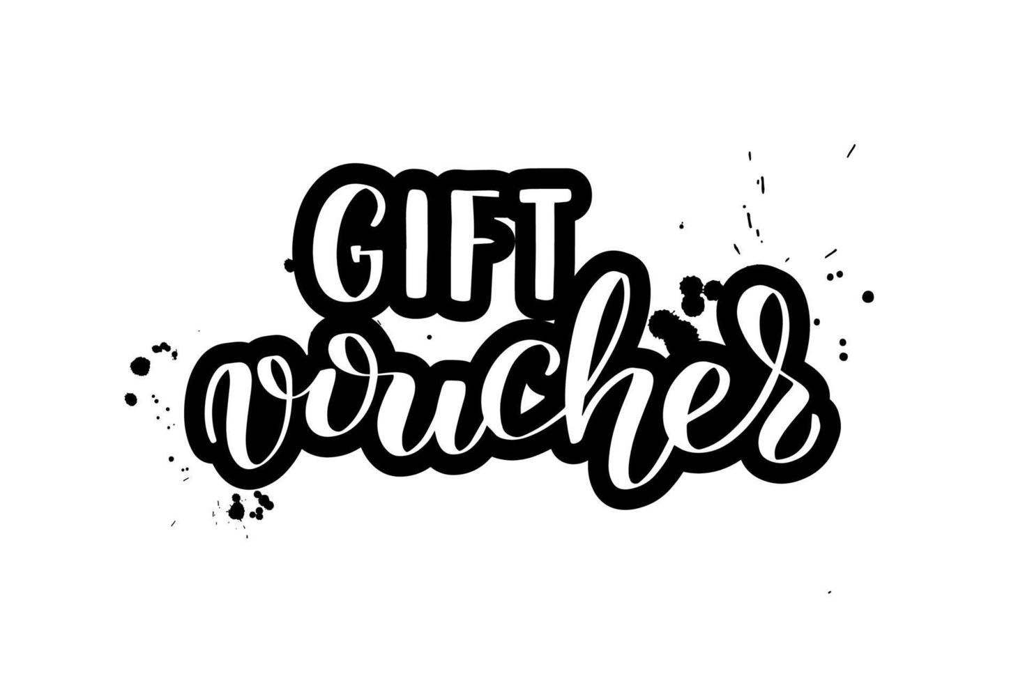 Inspirational handwritten brush lettering gift voucher. Vector calligraphy stock illustration isolated on white background. Typography for banners, badges, postcard, tshirt, prints, posters.