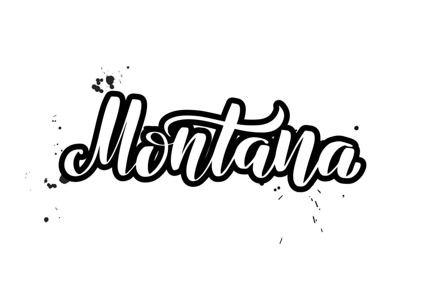 pincel inspirador escrito a mano con letras montana. ilustración de caligrafía vectorial aislada sobre fondo blanco. tipografía para pancartas, insignias, postales, camisetas, impresiones, carteles. vector