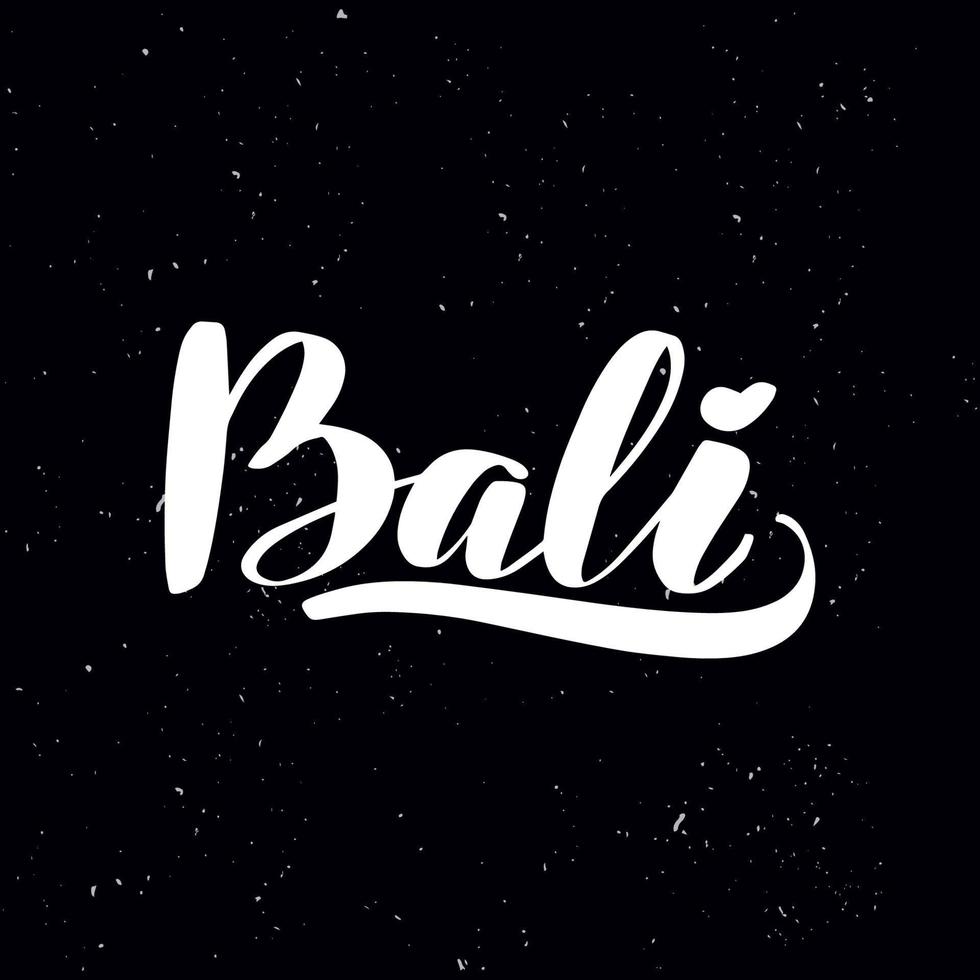 pizarra pizarra letras bali. texto de caligrafía escrito a mano, tiza en una pizarra, ilustración vectorial. saludos para logotipo, insignia, icono. vector