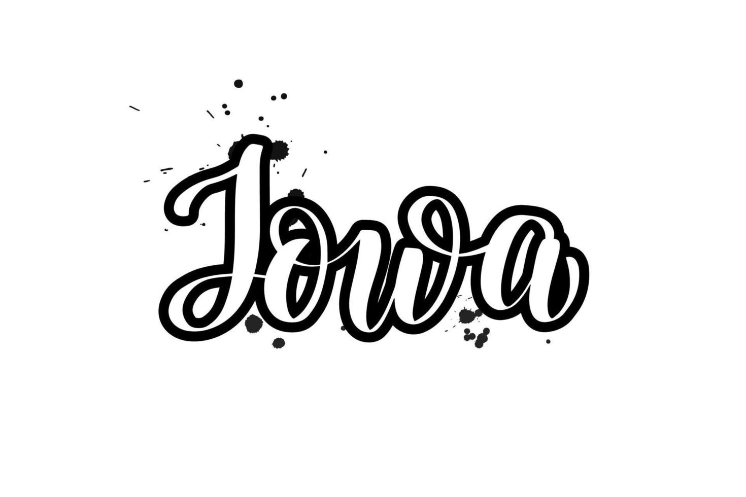 Inspirational handwritten brush lettering Iowa. Vector calligraphy illustration isolated on white background. Typography for banners, badges, postcard, tshirt, prints, posters.