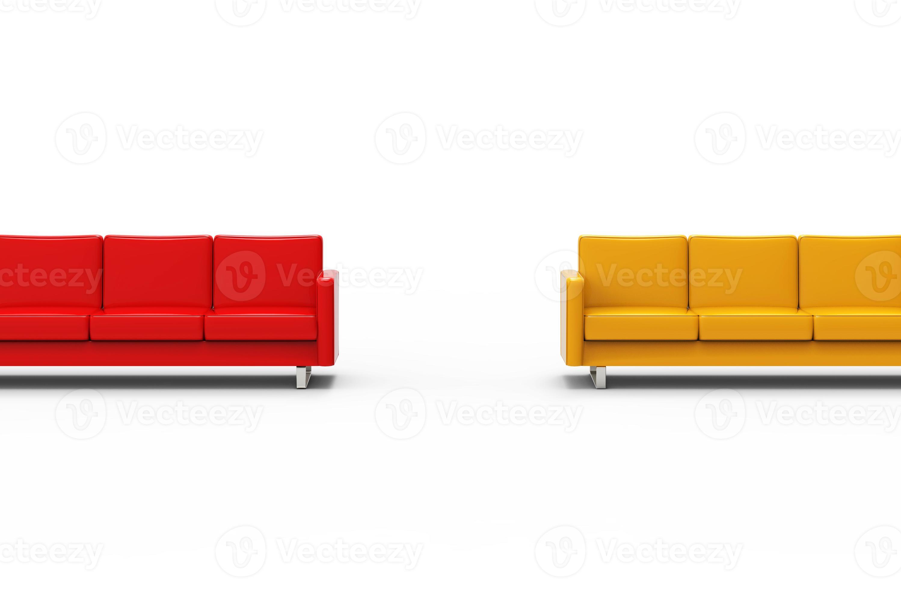 Red and yellow on sale sofa