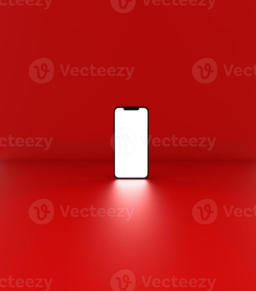 Mobile Phone Template Mockup. 3D illustration. photo