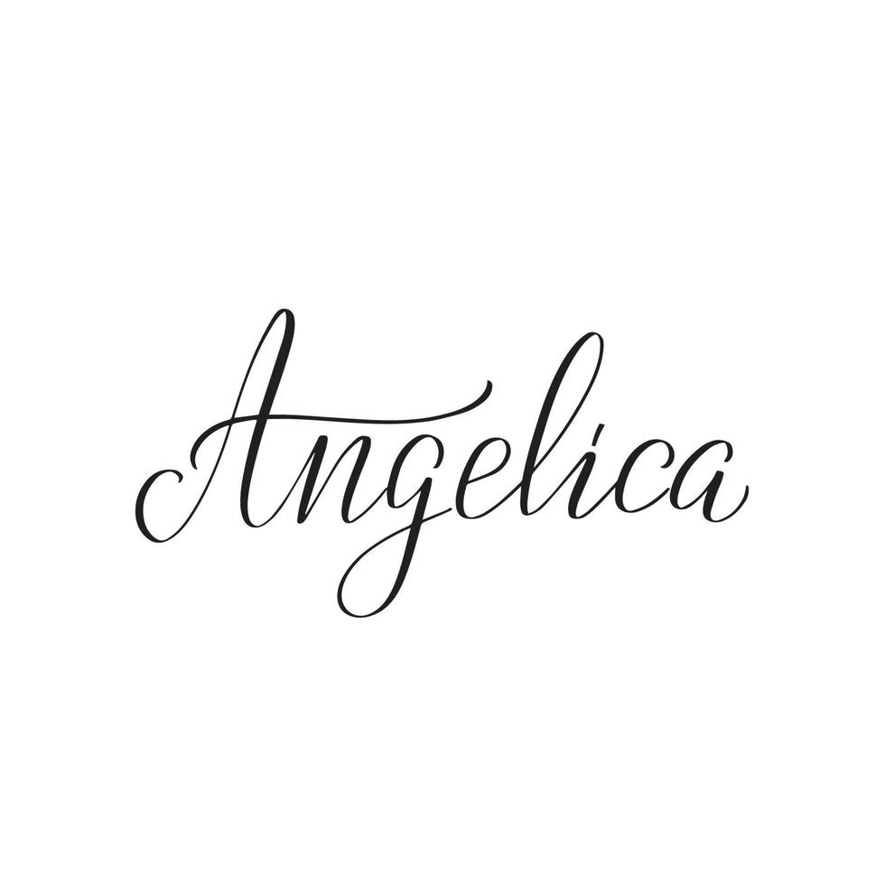 pincel inspirador escrito a mano con letras angelica. ilustración de caligrafía vectorial aislada sobre fondo blanco. tipografía para pancartas, insignias, postales, camisetas, impresiones, carteles. vector