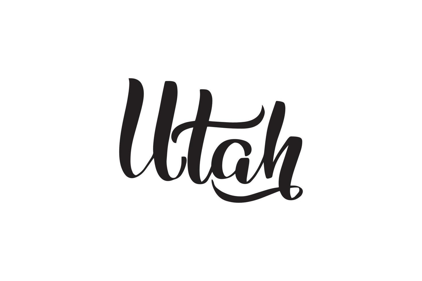 Inspirational handwritten brush lettering Utah. Vector calligraphy illustration isolated on white background. Typography for banners, badges, postcard, tshirt, prints, posters.