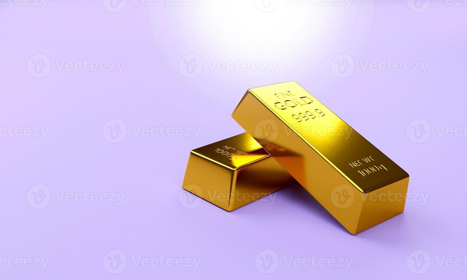 gold bars 3D rendering background with space photo