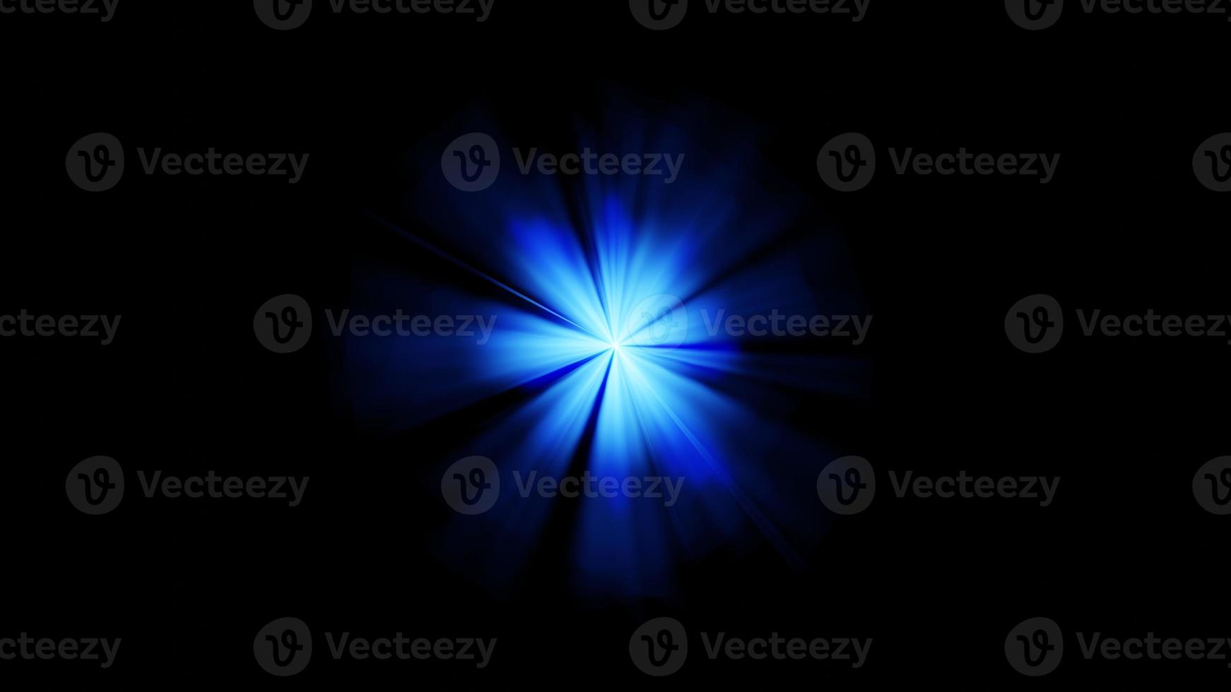 Blue Light Rays. Glow light effect. Star burst isolated on black. 3D illustration photo