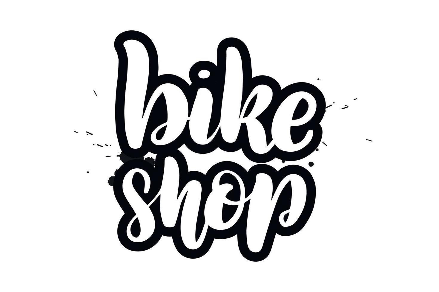 Inspirational handwritten brush lettering bike shop. Vector calligraphy illustration isolated on white background. Typography for banners, badges, postcard, tshirt, prints, posters.