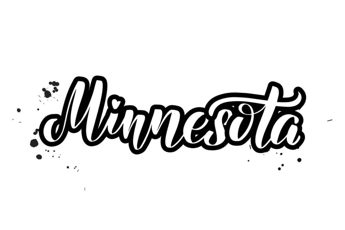 Inspirational handwritten brush lettering Minnesota. Vector calligraphy illustration isolated on white background. Typography for banners, badges, postcard, tshirt, prints, posters.